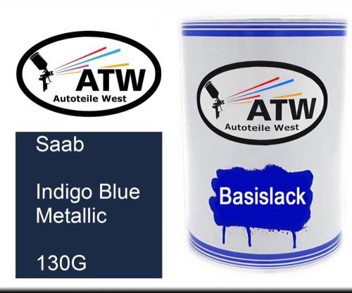 Saab, Indigo Blue Metallic, 130G: 500ml Lackdose, von ATW Autoteile West.